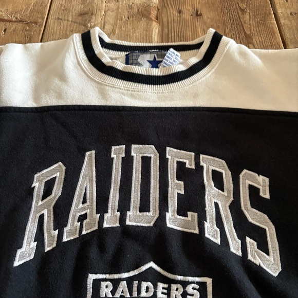 Vintage STARTER Los Angeles Raiders Crewneck Sweatshirt NFL Football - Picture 5 of 10
